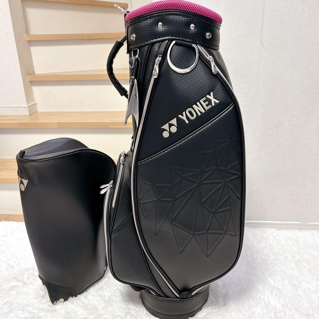 新品未使用タグ付き YONEX ゴルフバッグ キャディバッグ ネームプレート付き