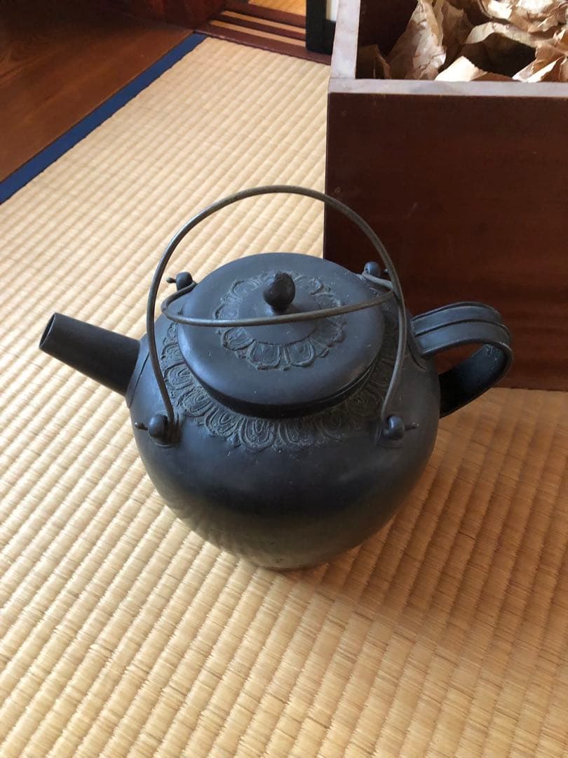 時代　唐銅　水指　浄林造