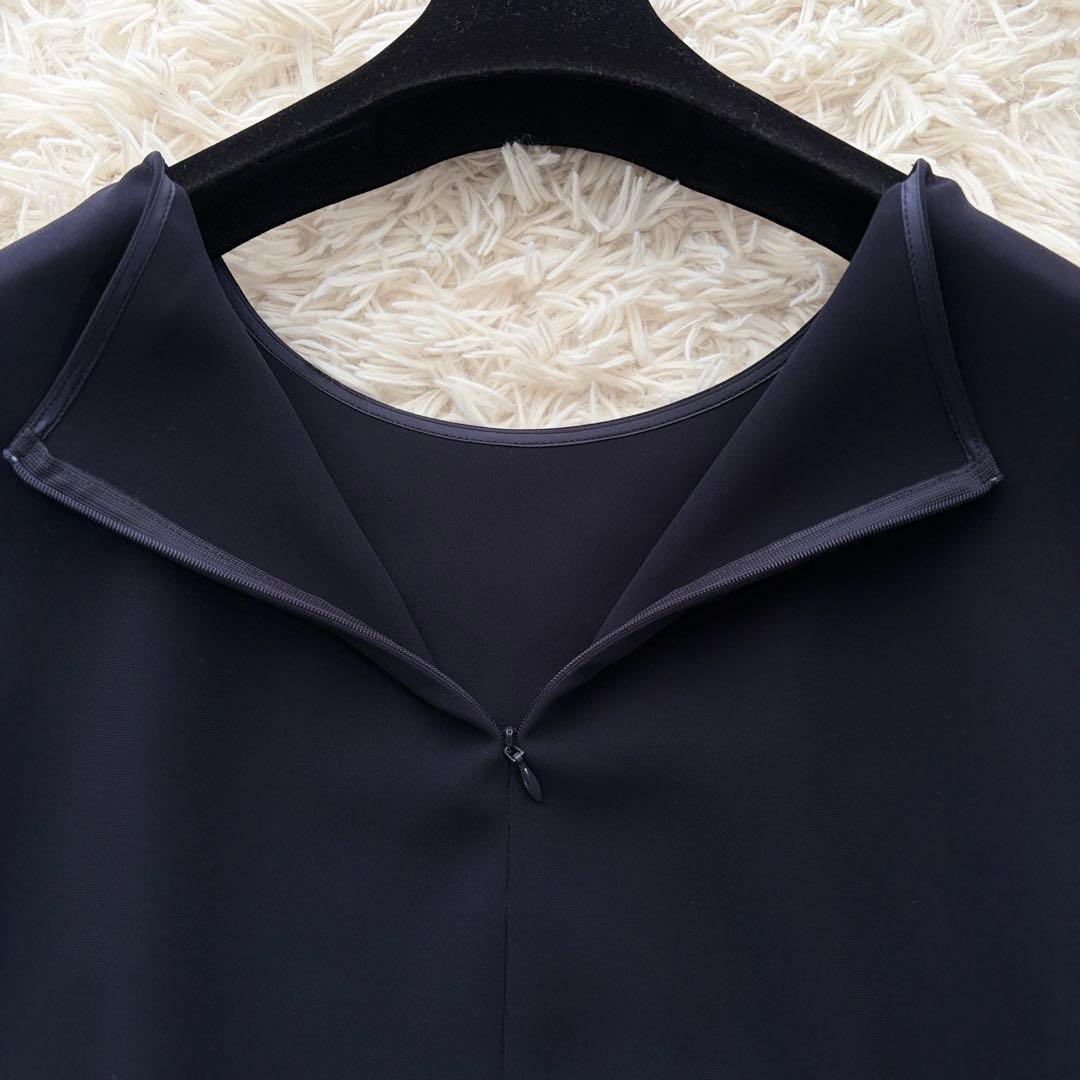 【新品タグ付】23区 大きいサイズ 48トリアセダブルジョーゼット ブラウス 紺