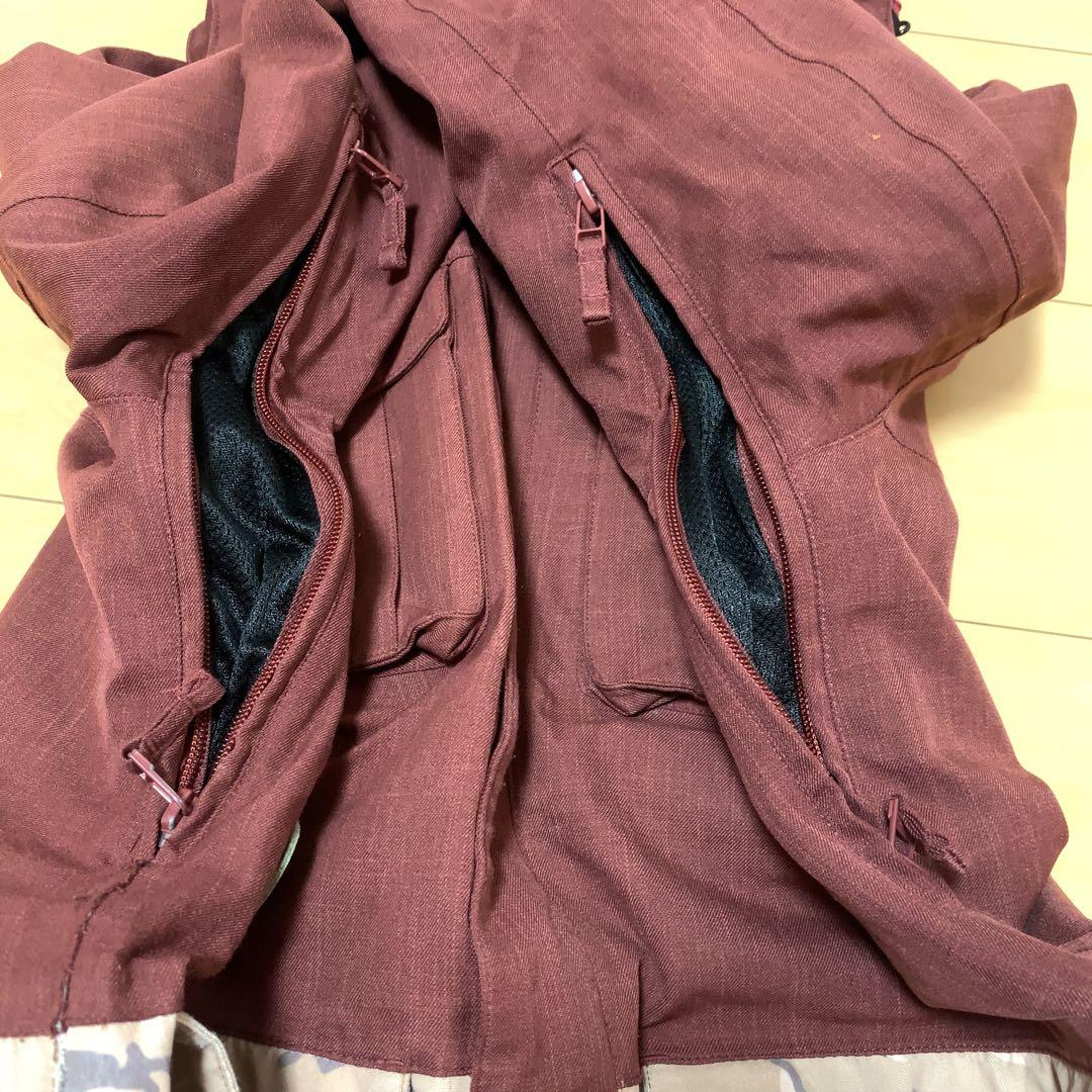 SCAPE スノーボード ジャケット レディース バーガンディ 迷彩 ムラスポ