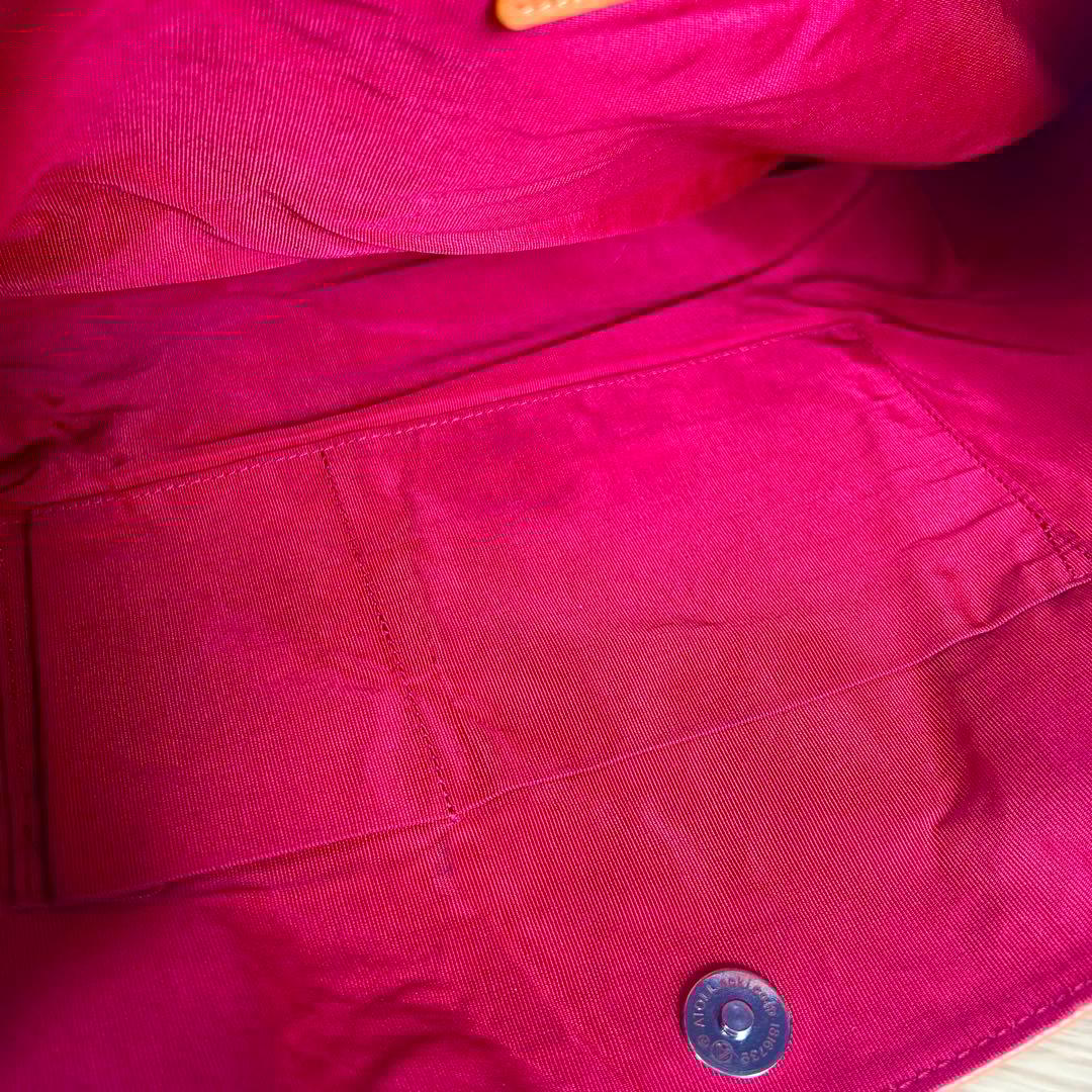 【げんだが】濱野皮革工藝 ハマノ トートバッグ リゼ シボ革 オレンジ