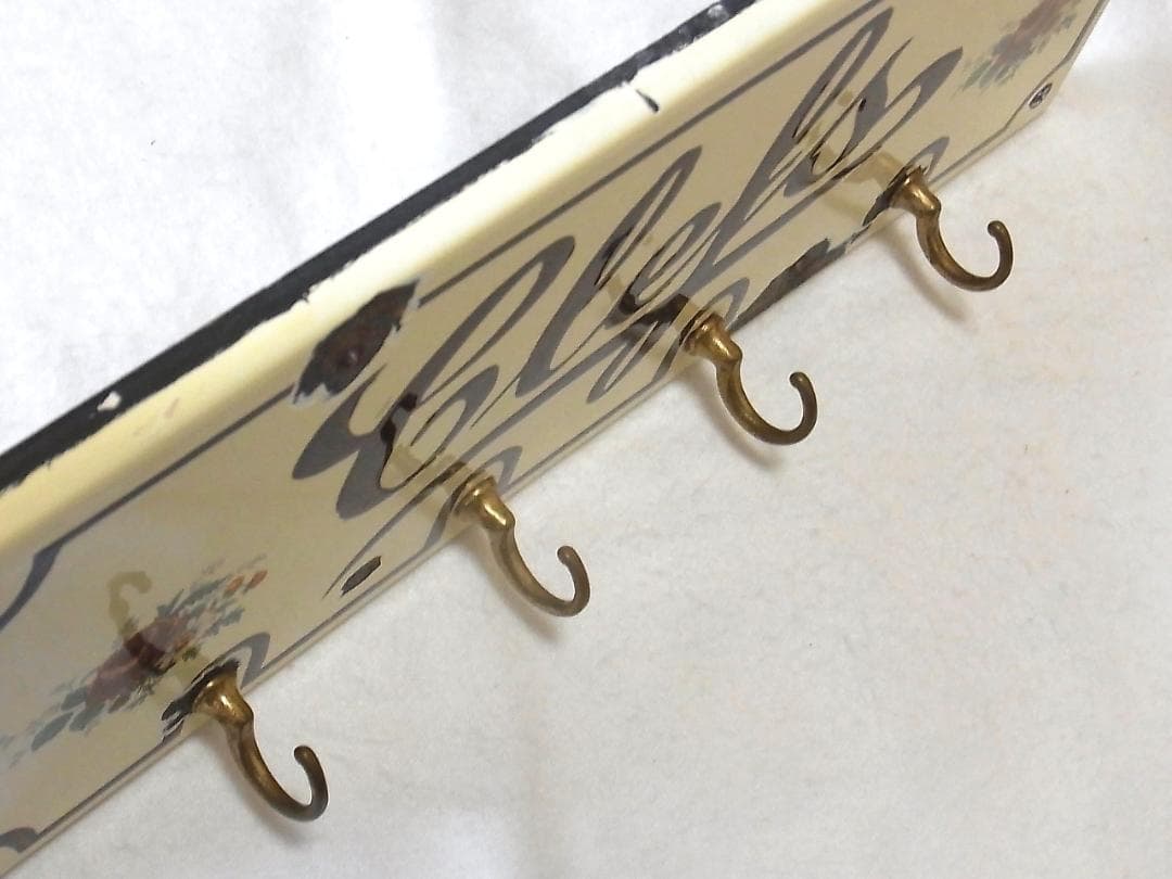 フランス製 ホーロー「Clefs」キーラック アンティーク 壁掛けキーフック