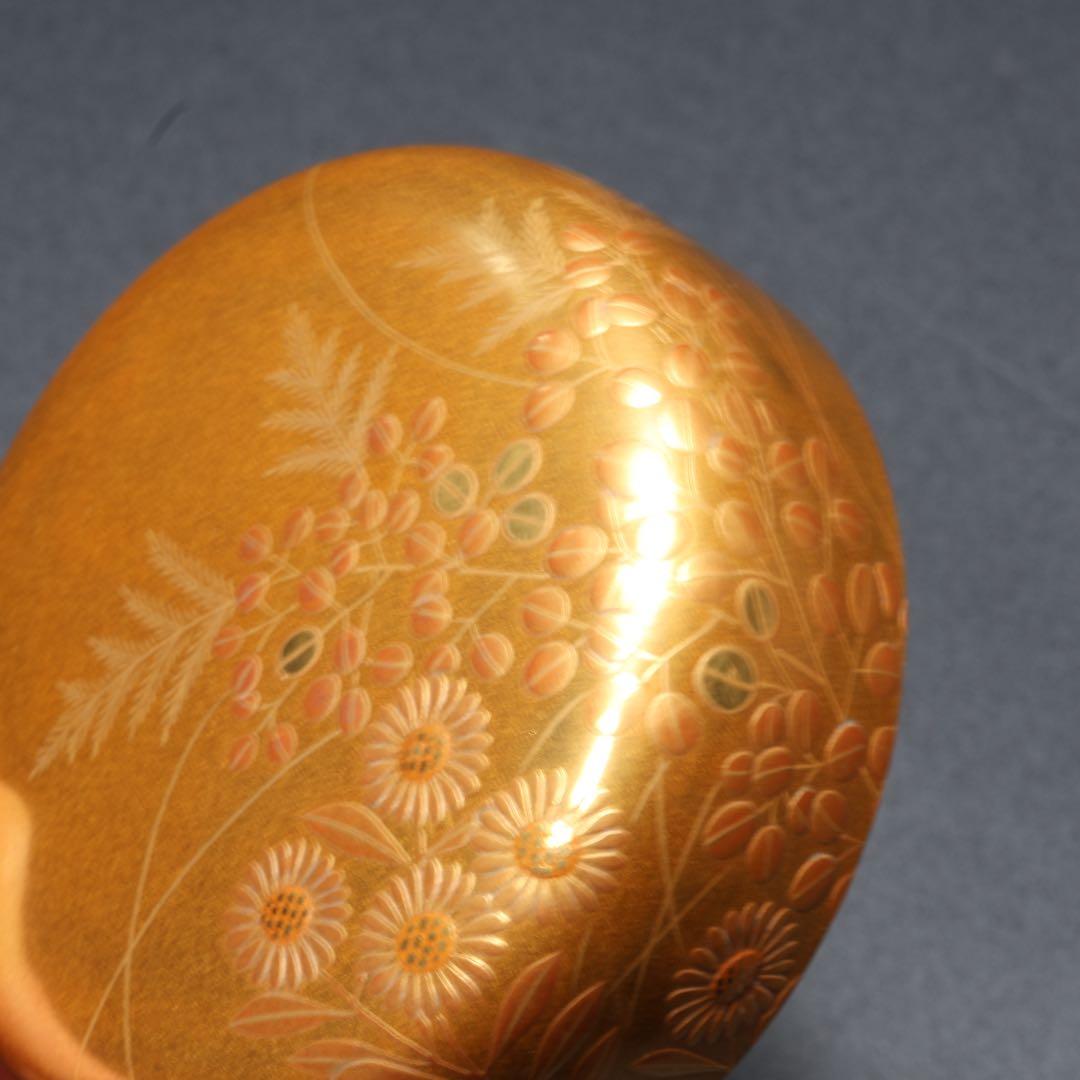 棗　秋草文　清水宗水　金蒔絵　共箱　R1690