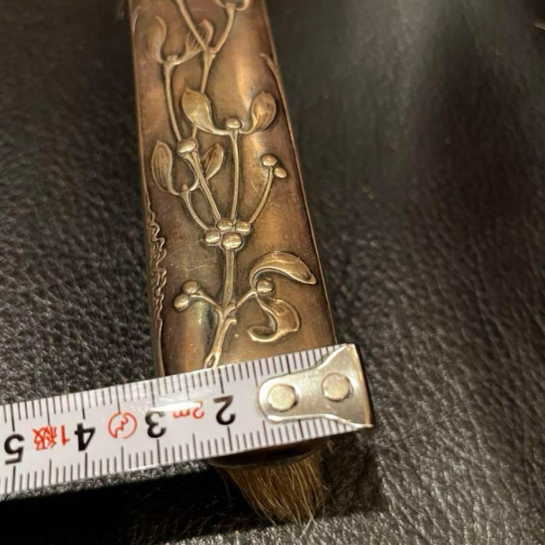 フランス　純銀950製　アンティーク　ヤドリギ　ブラシ　アールヌーボー