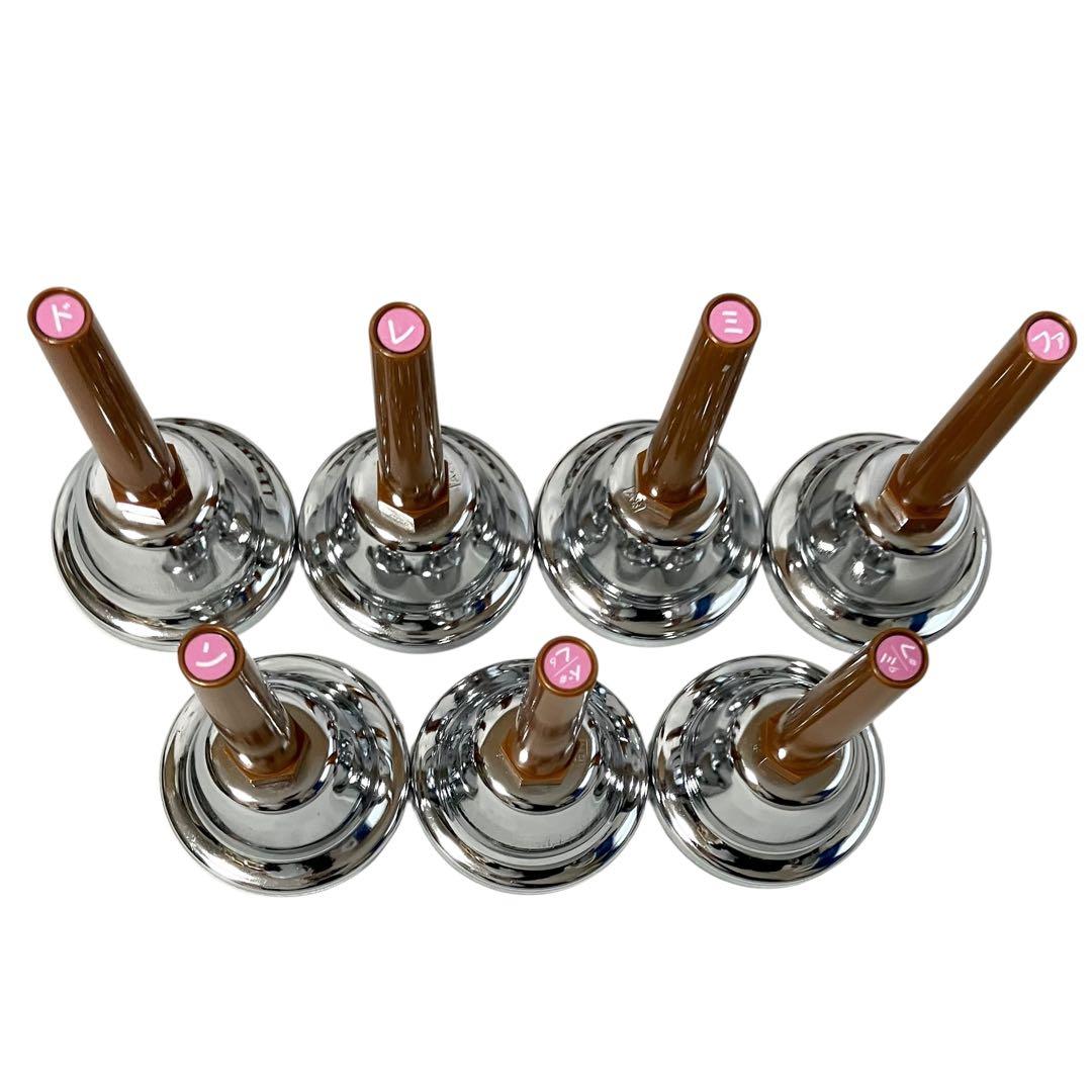 【良品】 ウチダ ミュージックベル 23音 ハンドベル シルバー ケース付