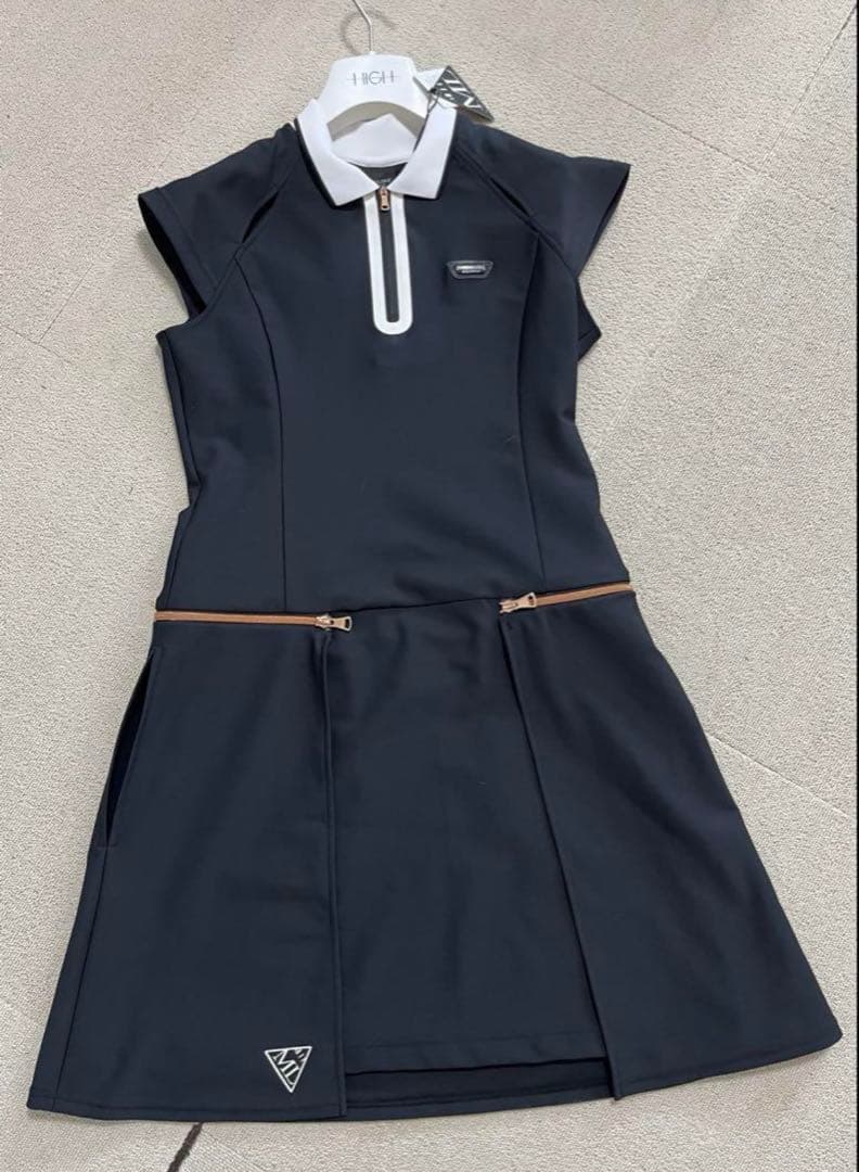 MARK&LONA ブラックポロワンピース