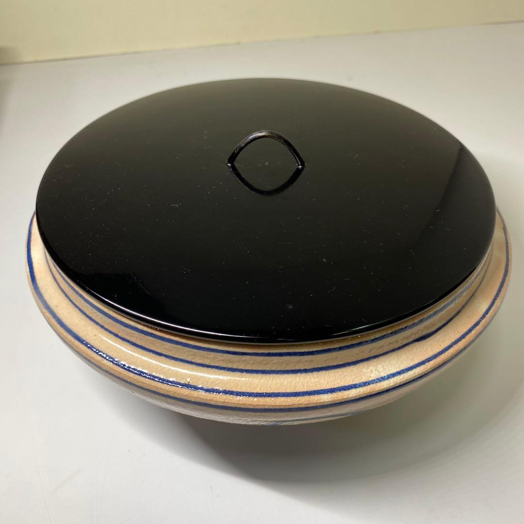 【茶道具】桃山窯　染付桜川水指（共箱）