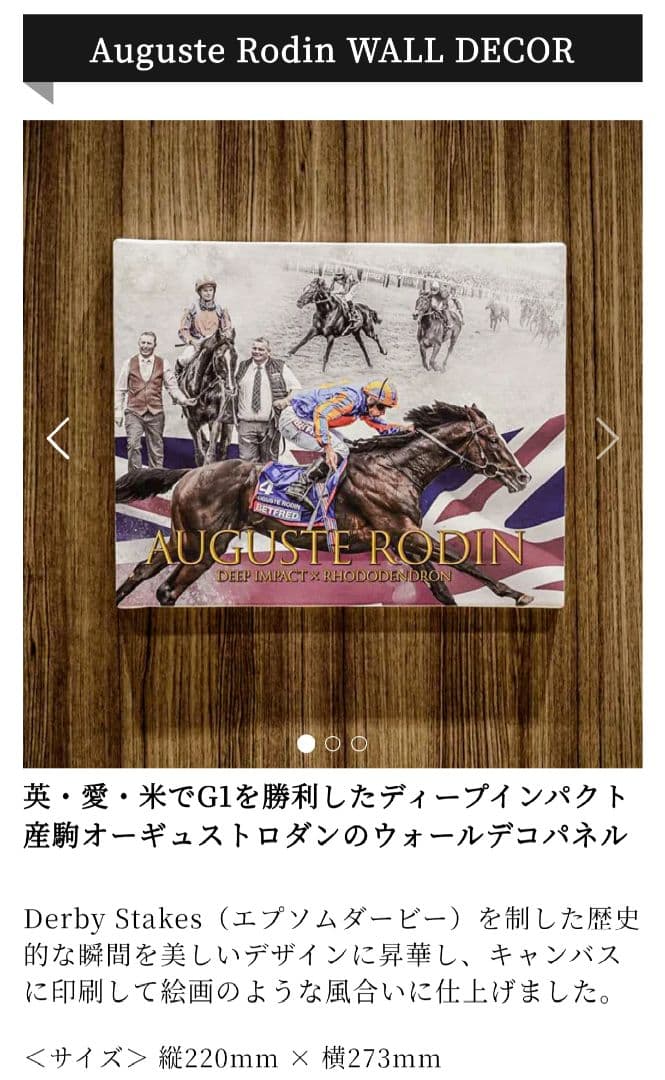 JRA-VAN複コロ限定景品　オーギュストロダン　ウォールデコパネル