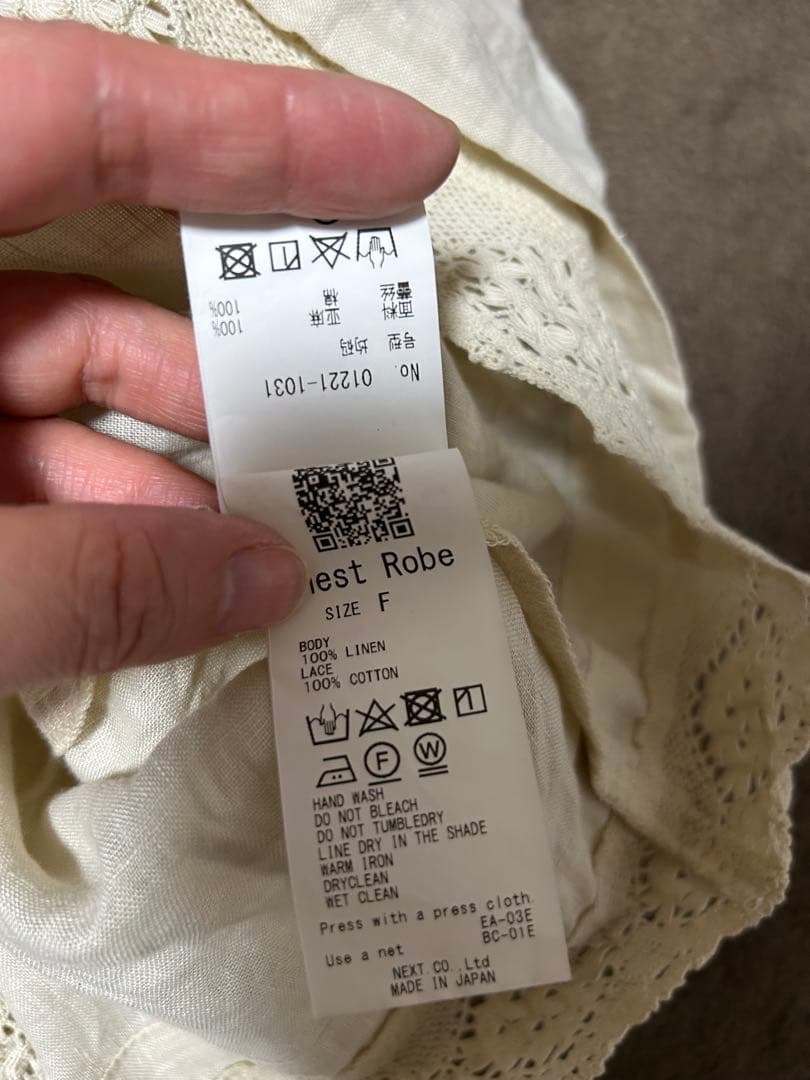 ★未使用★洗濯のみ★ネストローブ★nest Robe　リネン×レースキャミ