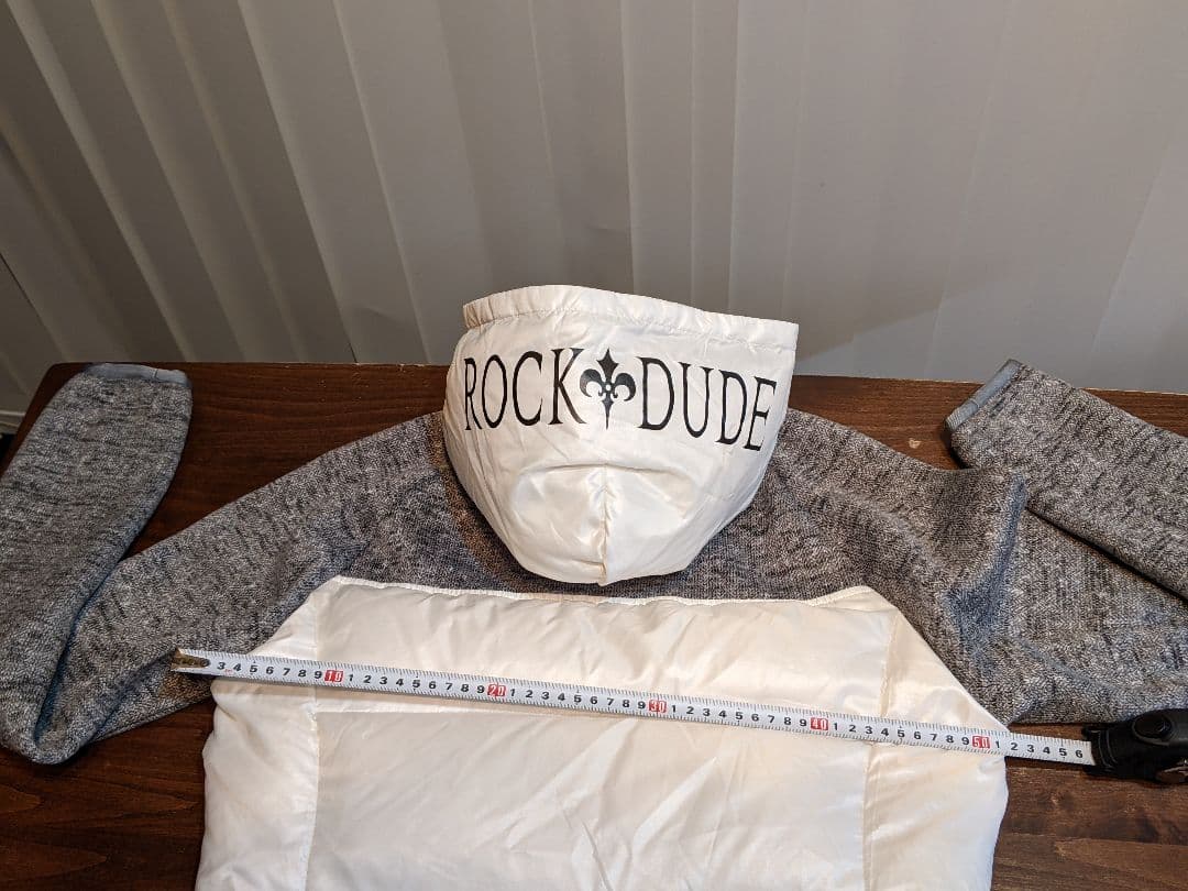 ロックデュード　ダウンジャケット　異素材　ニット　パーカー　ゴルフ　ウェア　白