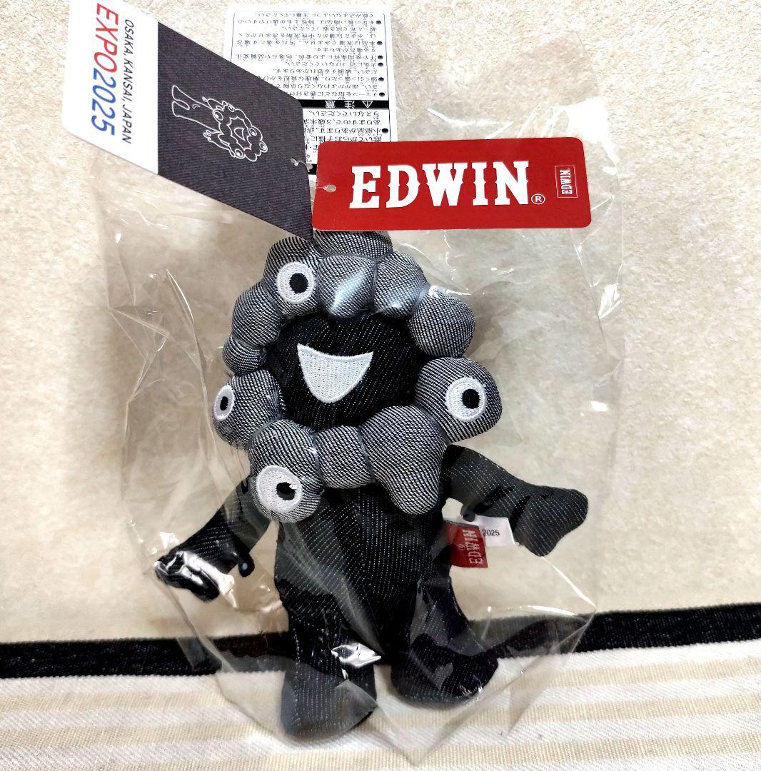 万博限定 黒ミャクミャク ×EDWIN チェーン付 ぬいぐるみ S【新品 】袋付