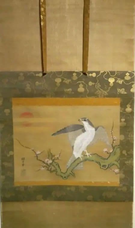 徳川綱吉(五代将軍)の直筆絹本掛け軸箱書きあり