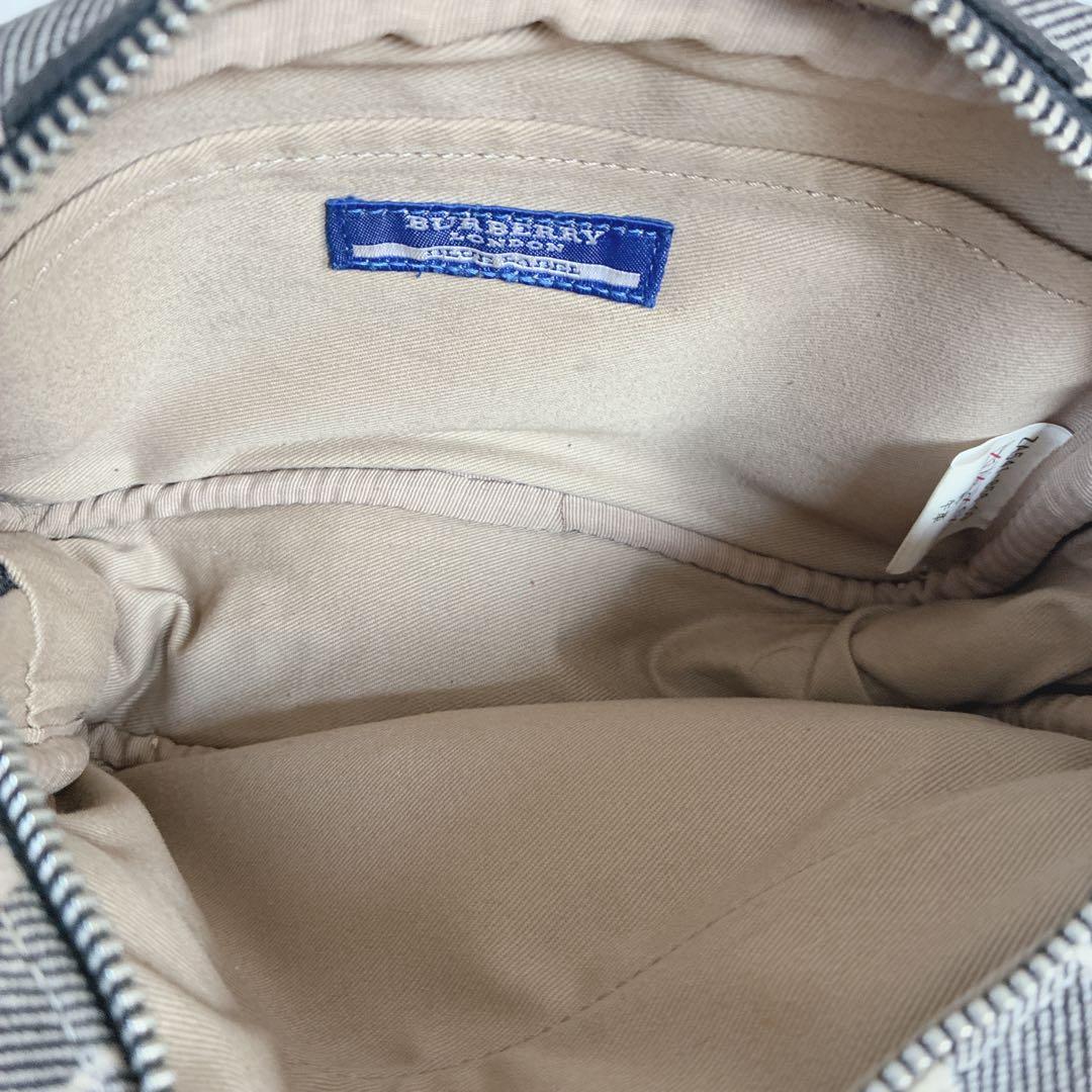 バーバリーブルーレーベル チェック柄 ボディバッグ ウエストポーチ ベージュ系