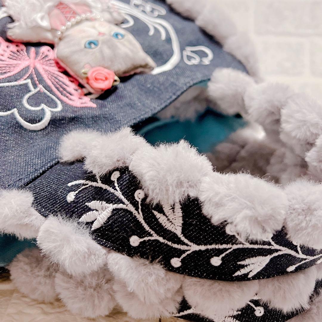 コヤンイサムチョン ハンドメイド デニムふわもこファー トートバッグ ルミちゃん