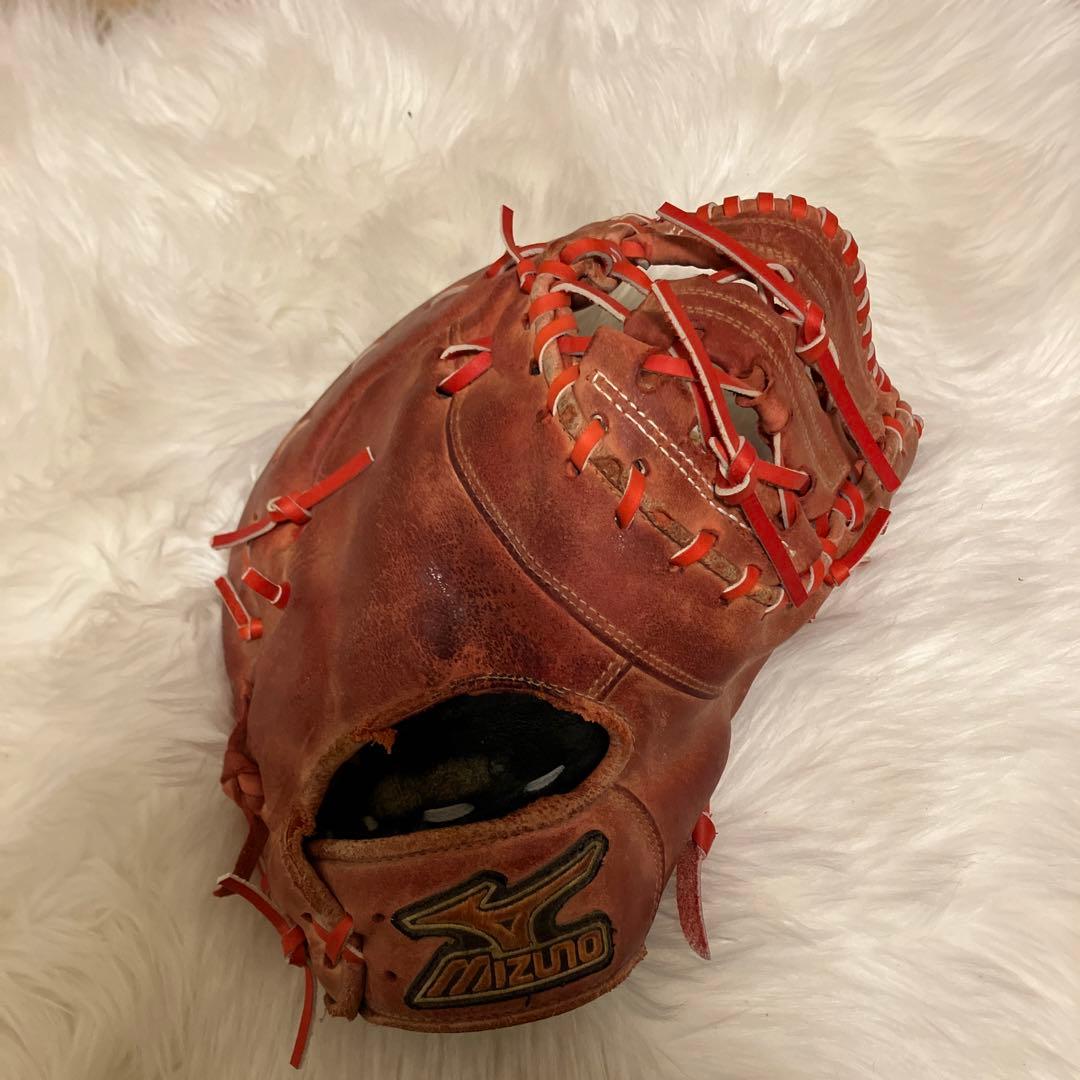 Mizuno 軟式グローブ ブラウン オレンジレース
