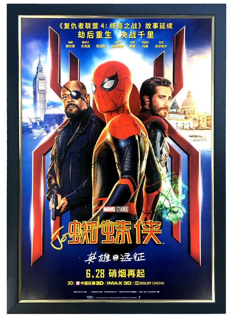 直筆サイン入りポスタートム・ホランド  ジョン・ワッツ /フレーム別/SA鑑定済