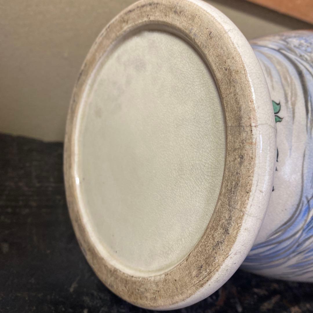 ヨーロッパ輸出里帰り薩摩焼武者図花瓶